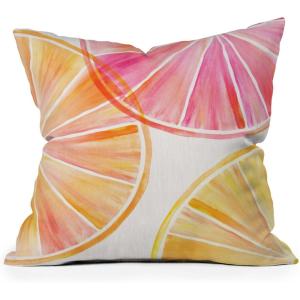 Society6 Modern Tropical Vintage Indigo Palm Throw Pillow, 18″x18″, Blue(Summer Citrus Party)