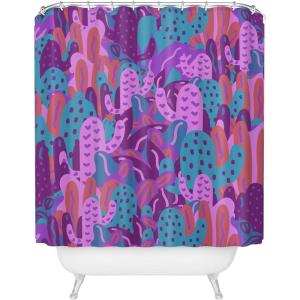 Society6 Shower Curtain – Bathroom Decor by Doodle by Meg – Fabric Shower Curtains for Bathroom, 72″ x 69″, Psychedelic Space(Botanical Nights)