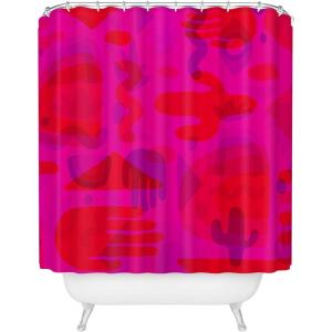 Society6 Shower Curtain – Bathroom Decor by Doodle by Meg – Fabric Shower Curtains for Bathroom, 72″ x 69″, Psychedelic Space(Neon Cutout Print)