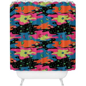 Society6 Shower Curtain – Bathroom Decor by Doodle by Meg – Fabric Shower Curtains for Bathroom, 72″ x 69″, Psychedelic Space(Psychedelic Space)