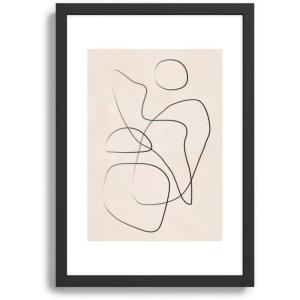 Society6 Abstract Line I Framed Art Print – Modern Wall Decor by Flow Line – Framed Canvas, Work of Art with Gallery-Qualtity Ink, 13 X 19, Modern Black