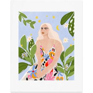 Society6 Floral Fever Art Print – Wall Decor by Alja Horvat- Custom Trimmed Modern Wall Art Prints for Framing, 18” x 24”(Abstract Dress)