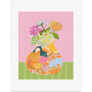 Society6 Floral Fever Art Print – Wall Decor by Alja Horvat- Custom Trimmed Modern Wall Art Prints for Framing, 18” x 24”(Colourful Garden)