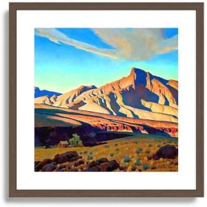 Society6 “home Of The Desert Rat Framed Art Print – Modern Wall Decor by Maynard Dixon by Fabricci – Framed Canvas, Work of Art with Gallery-Qualtity Ink, 20 X 20, Modern Walnut