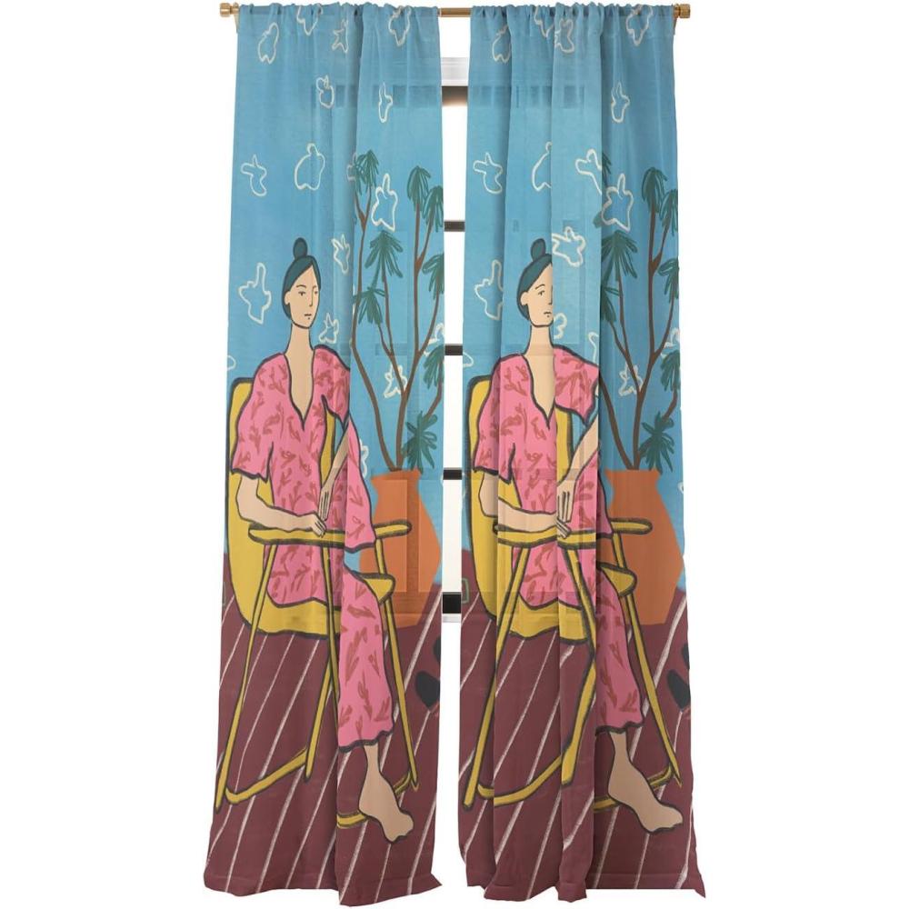 imageSociety6 Sheer Curtains Window Decor by Sandra Poliakov Extra Long Floor to Ceiling Curtains 50 x 96 Plant Lady at HomePlant Lady at Home