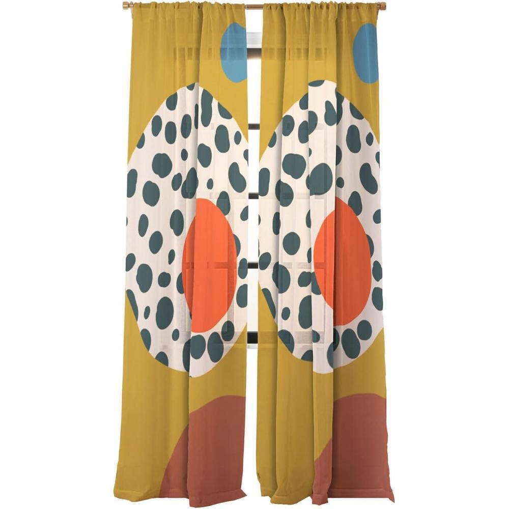 imageSociety6 Sheer Curtains  Window Decor by Sandra Poliakov  Extra Long Floor to Ceiling Curtains 50 x 96 Plant Lady at HomeStill Life With an Apple