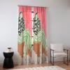 Society6 Sheer Curtains – Window Decor by Sandra Poliakov – Extra Long Floor to Ceiling Curtains, 50″ x 96″, Plant Lady at Home(Calm Woman Portrait)