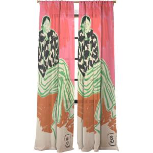 Society6 Sheer Curtains – Window Decor by Sandra Poliakov – Extra Long Floor to Ceiling Curtains, 50″ x 96″, Plant Lady at Home(Calm Woman Portrait)