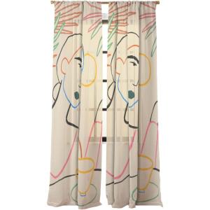 Society6 Sheer Curtains – Window Decor by Sandra Poliakov – Extra Long Floor to Ceiling Curtains, 50″ x 96″, Plant Lady at Home(Coffee in the Garden)