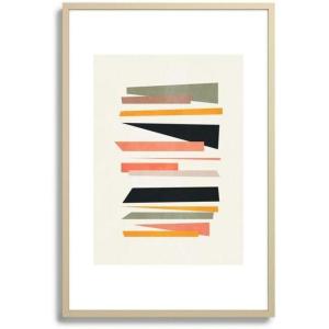 Society6 Abstract Art 26a Framed Art Print – Modern Wall Decor by Thingdesign – Framed Canvas, Work of Art with Gallery-Qualtity Ink, 24 X 36, Modern Maple