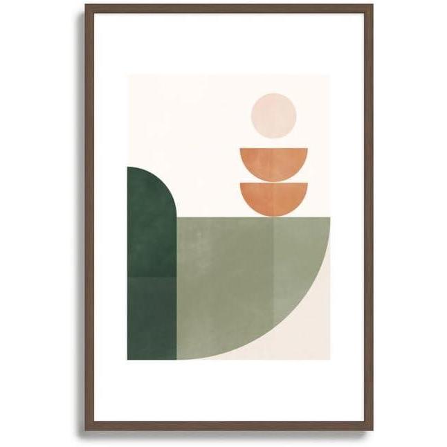 imageSociety6 Minimal Geometric Shapes 174 Framed Art Print Modern Wall Decor by Gaite Framed Canvas Work of Art with GalleryQualtity Ink 24 X 36 Modern Walnut