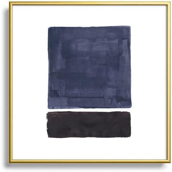 imageSociety6 Navy Black Rothko Fun Colorful Mid Century Modern Abstract Painting Shapes Pattern Framed Art Print Modern Wall Decor by Enshape Framed Canvas Work of Art with GalleryQualtity Ink 10 X 10 Gold Metal