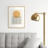 Society6 Ocean Wave Gold Sunrise – Mid Century Style Framed Art Print – Modern Wall Decor by Moonlightprint – Framed Canvas, Work of Art with Gallery-Qualtity Ink, 18 X 24, Modern Maple