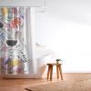 Society6 Shower Curtain – Bathroom Decor by Megan Galante – Extra Long Fabric Shower Curtains for Bathroom, 71″ x 74″, Boho Botanica Black(Frances Floral)