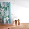 Society6 Shower Curtain – Bathroom Decor by Megan Galante – Extra Long Fabric Shower Curtains for Bathroom, 71″ x 74″, Boho Botanica Black(Groovy Floral Blue)