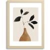 Society6 Minimal Plant 6 Framed Art Print – Modern Wall Decor by Thingdesign – Framed Canvas, Work of Art with Gallery-Qualtity Ink, 18 X 24, Classic Maple