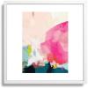 Society6 Pink Sky Framed Art Print – Modern Wall Decor by Lalunetricotee Art Paintings – Framed Canvas, Work of Art with Gallery-Qualtity Ink, 20 X 20, Modern White
