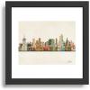Society6 Tulsa Skyline Framed Art Print – Modern Wall Decor by Bri.buckley – Framed Canvas, Work of Art with Gallery-Qualtity Ink, 10 X 10, Modern Black