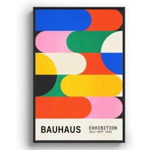 Society6 Bauhaus 03: Exhibition 1923 | Mid Century Series Canvas Print – Modern Wall Art by Ayeyokp – Framed Canvas, Gallery-Quality Canvas with Fade-Resistant Ink, 24 X 36, Black