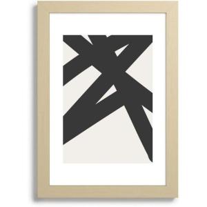 Society6 Neutral Abstract 1b Framed Art Print – Modern Wall Decor by The Old Art Studio – Framed Canvas, Work of Art with Gallery-Qualtity Ink, 13 X 19, Classic Maple