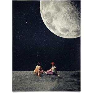 Society6 We Used To Live There Too Poster Wall Art – Wall Decor by Frank Moth – Smooth Gloss Paper, 18″ x 24″(I Gave You The Moon)