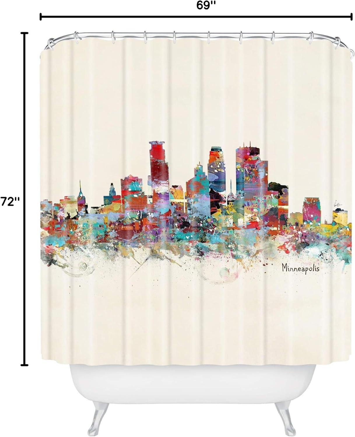 imageSociety6 Shower Curtain Bathroom Decor by Bri Buckley Extra Long Fabric Shower Curtains for Bathroom 72 x 69 Richmond Virginia SkylineMinneapolis Minnesota