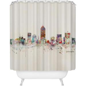Society6 Shower Curtain – Bathroom Decor by Bri Buckley – Extra Long Fabric Shower Curtains for Bathroom, 72″ x 69″, Richmond Virginia Skyline(Indianapolis Indiana Skyline)
