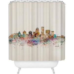 Society6 Shower Curtain – Bathroom Decor by Bri Buckley – Extra Long Fabric Shower Curtains for Bathroom, 72″ x 69″, Richmond Virginia Skyline(Louisville Kentucky Skyline)