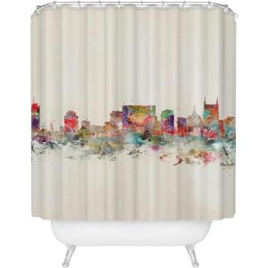 Society6 Shower Curtain – Bathroom Decor by Bri Buckley – Extra Long Fabric Shower Curtains for Bathroom, 72″ x 69″, Richmond Virginia Skyline(Nashville Tennessee Skyline)