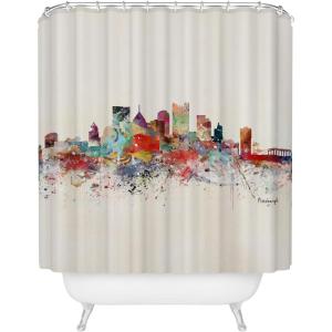 Society6 Shower Curtain – Bathroom Decor by Bri Buckley – Extra Long Fabric Shower Curtains for Bathroom, 72″ x 69″, Richmond Virginia Skyline(Pittsburgh City Skyline)