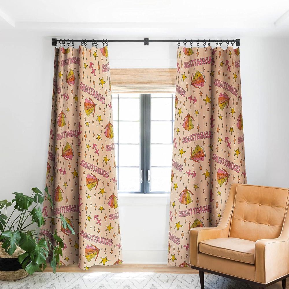 imageSociety6 2021 Blackout Window Curtain 50 x 120 Doodle by Meg Groovy Flowers in OrangeDoodle By Meg Sagittarius Print