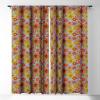 Society6 2021 Blackout Window Curtain, 50″ x 120″, Doodle by Meg Groovy Flowers in Orange(Doodle By Meg Groovy Flowers in Blue)
