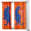 Society6 2021 Blackout Window Curtain, 50″ x 120″, Doodle by Meg Groovy Flowers in Orange(Tasiania Meow)