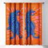 Society6 2021 Blackout Window Curtain, 50″ x 120″, Doodle by Meg Groovy Flowers in Orange(Tasiania Meow)