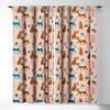 Society6 2021 Blackout Window Curtain, 50″ x 120″, Doodle by Meg Groovy Flowers in Orange(Tasiania Rainbow Cheetahs)