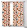 Society6 2021 Blackout Window Curtain, 50″ x 120″, Doodle by Meg Groovy Flowers in Orange(Tasiania Rainbow Cheetahs)