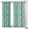 Society6 2021 Blackout Window Curtain, 50″ x 120″, Doodle by Meg Groovy Flowers in Orange(Tasiania Surfing Kids)
