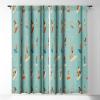 Society6 2021 Blackout Window Curtain, 50″ x 120″, Doodle by Meg Groovy Flowers in Orange(Tasiania Surfing Kids)