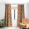 Society6 2021 Blackout Window Curtain, 50″ x 120″, Doodle by Meg Groovy Flowers in Orange(Doodle By Meg Groovy Flowers in Blue)