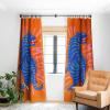 Society6 2021 Blackout Window Curtain, 50″ x 120″, Doodle by Meg Groovy Flowers in Orange(Tasiania Meow)