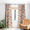 Society6 2021 Blackout Window Curtain, 50″ x 120″, Doodle by Meg Groovy Flowers in Orange(Tasiania Rainbow Cheetahs)