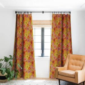 Society6 2021 Blackout Window Curtain, 50″ x 120″, Doodle by Meg Groovy Flowers in Orange(Doodle By Meg Groovy Flowers in Orange)