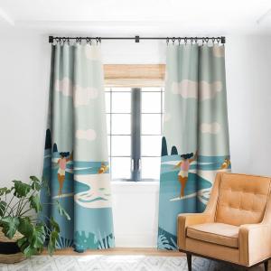 Society6 2021 Blackout Window Curtain, 50″ x 120″, Doodle by Meg Groovy Flowers in Orange(Tasiania Wave Sisters)