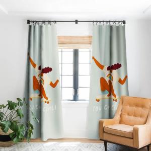 Society6 2021 Blackout Window Curtain, 50″ x 120″, Doodle by Meg Groovy Flowers in Orange(Tasiania You Go  Girl!)