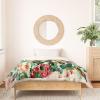 Society6 Burcu Korkmazyurek Floral and Birds III Twin Duvet Cover and Pillow Sham Set, Multi
