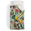 Society6 Burcu Korkmazyurek Floral and Birds III Twin Duvet Cover and Pillow Sham Set, Multi