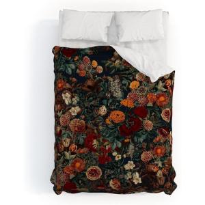 Society6 Burcu Korkmazyurek Exotic Garden – Night XXI Full/Queen Duvet Cover and 2 Pillow Shams Set