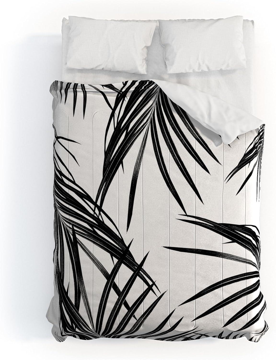 imageSociety6 2021 Cotton Comforter King Anitas amp Bellas Artwork Gold Palm Leaves Dream 1Anitas Bellas Artwork Black Palm Leaves Dream 1