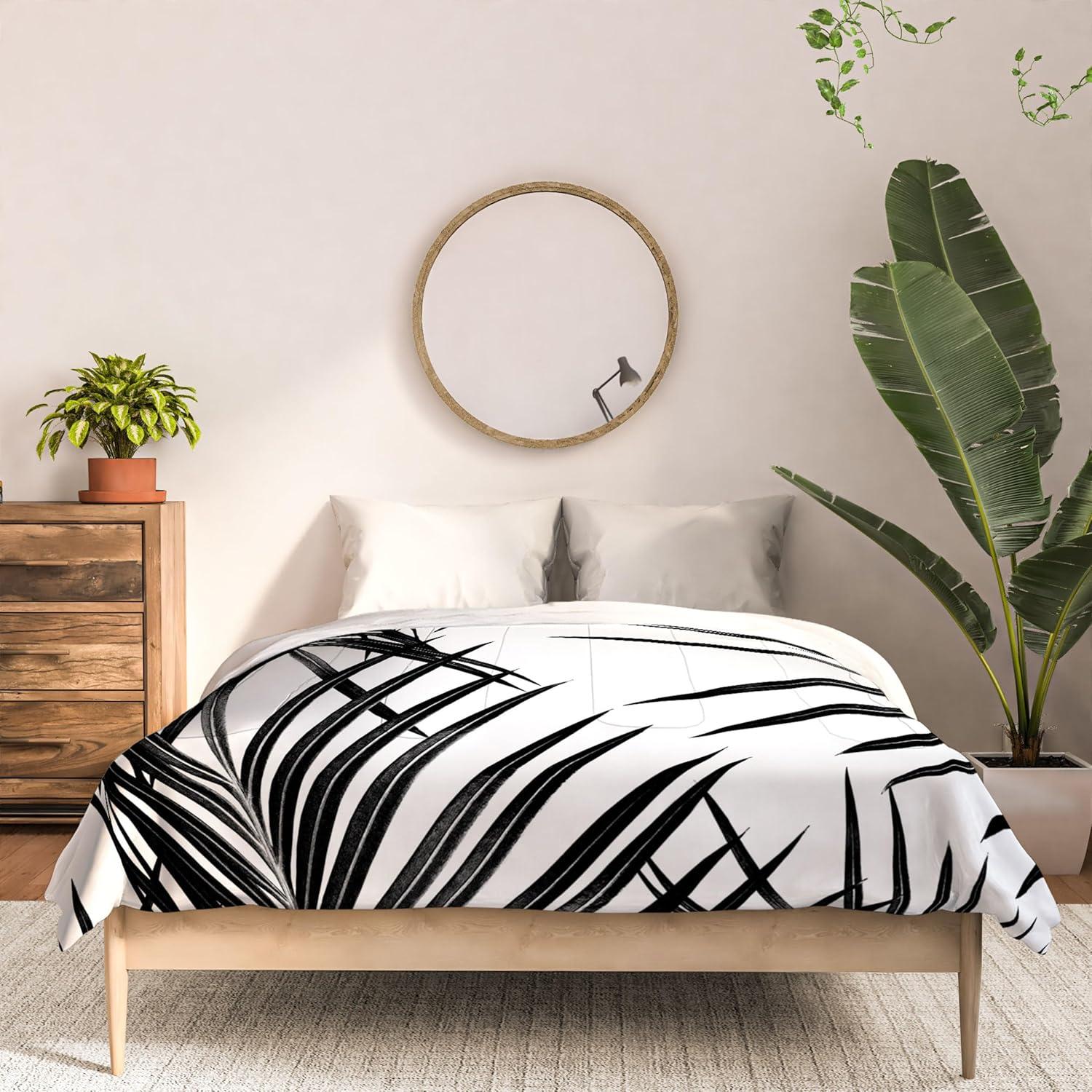 imageSociety6 2021 Cotton Comforter King Anitas amp Bellas Artwork Gold Palm Leaves Dream 1Anitas Bellas Artwork Black Palm Leaves Dream 1