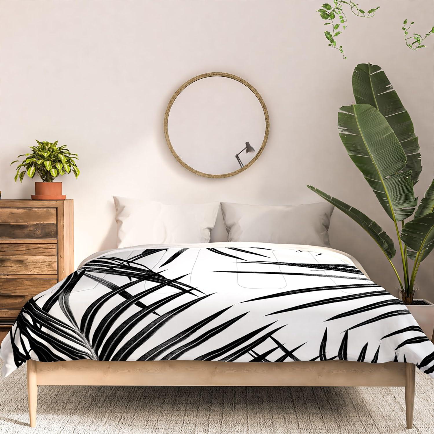 imageSociety6 2021 Cotton Comforter King Anitas amp Bellas Artwork Gold Palm Leaves Dream 1Anitas Bellas Artwork Black Palm Leaves Dream 1